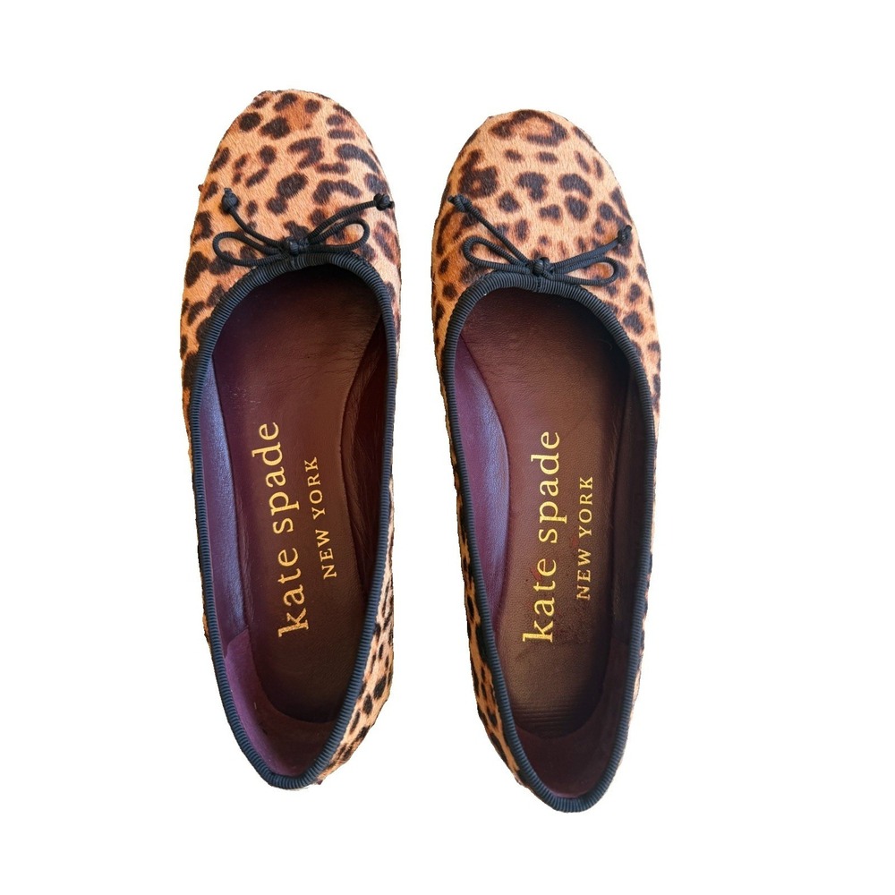 Kate Spade New‎ York Leopard Print Calf Hair Ballet Flats Shoes Womens Size 6.5